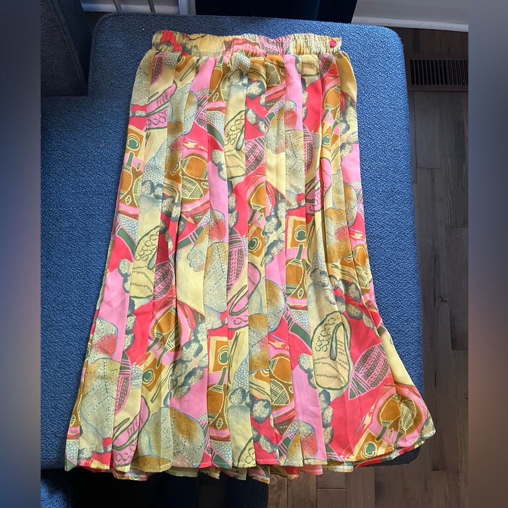 Vibrant Vintage Abstract Midi Skirt
